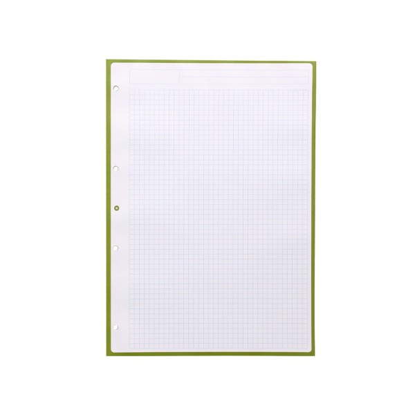 Recambio liderpapel a4 antartik 80 hojas 90g/m2 cuadro 5mm 4 taladros 1 banda con marco color verde