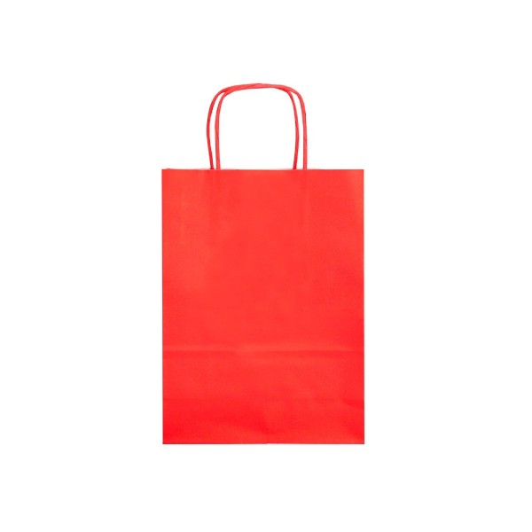 Bolsa papel q-connect celulosa rojo l con asa retorcida 320x400x14 mm