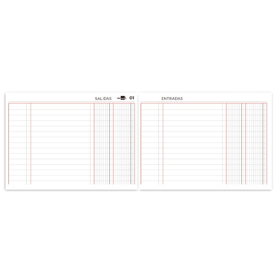 Libro liderpapel cartone cuarto apaisado 100 hojas caja entrada y salida