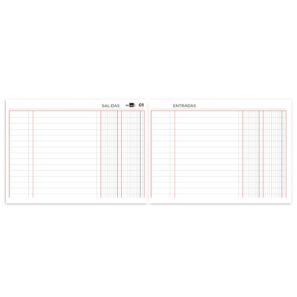 Libro liderpapel cartone cuarto apaisado 100 hojas caja entrada y salida