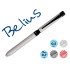 Boligrafo belius zurich 3 en 1 cuerpo plateado tinta negra y roja portaminas 0,5 mm en estuche