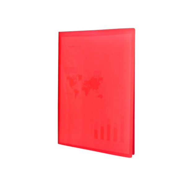 Carpeta liderpapel escaparate 40 fundas polipropileno din a3 rojo translucido
