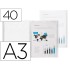 Carpeta liderpapel escaparate 40 fundas polipropileno din a3 transparente translucido