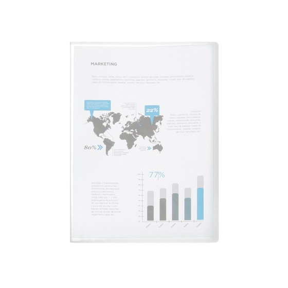 Carpeta liderpapel escaparate 40 fundas polipropileno din a3 transparente translucido