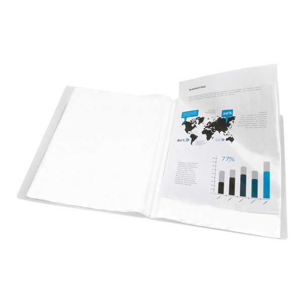 Carpeta liderpapel escaparate 40 fundas polipropileno din a3 transparente translucido