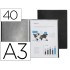 Carpeta liderpapel escaparate 40 fundas polipropileno din a3 negro opaco