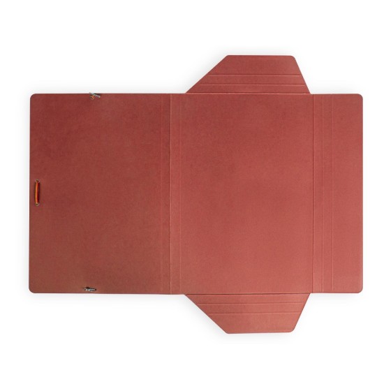 Carpeta liderpapel gomas folio 3 solapas carton plastificado color rojo