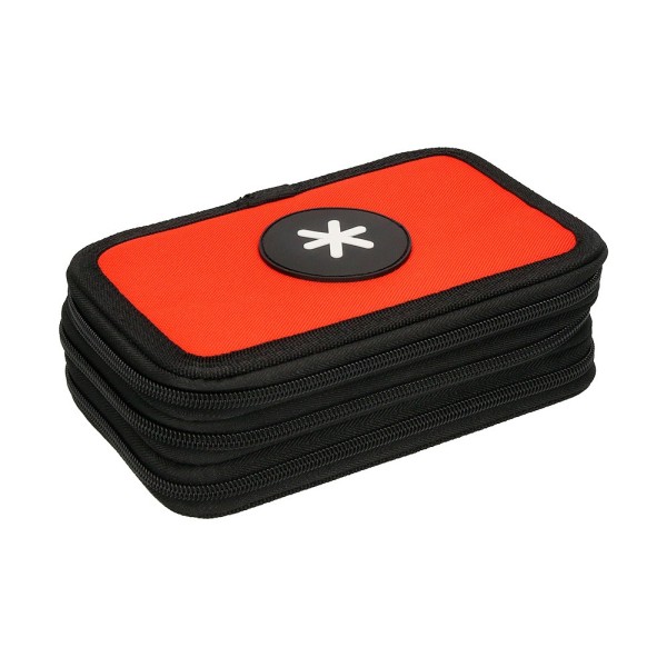 Plumier escolar antartik triple color rojo 36 piezas