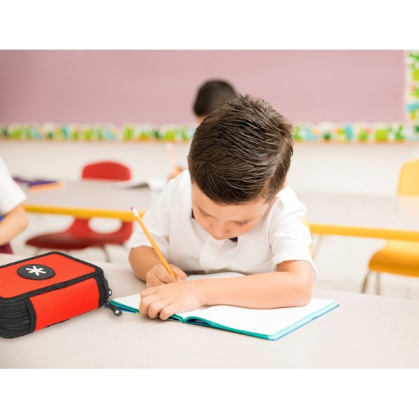 Plumier escolar antartik triple color rojo 36 piezas