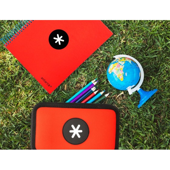 Plumier escolar antartik triple color rojo 36 piezas