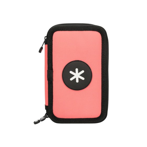 Plumier escolar antartik triple color coral 36 piezas