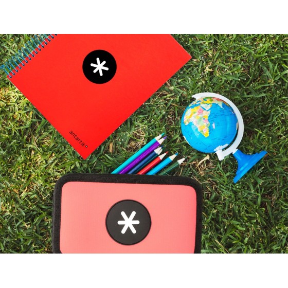 Plumier escolar antartik triple color coral 36 piezas