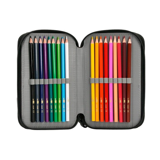 Plumier escolar antartik triple color azul 36 piezas