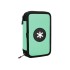 Plumier escolar antartik doble color menta 28 piezas
