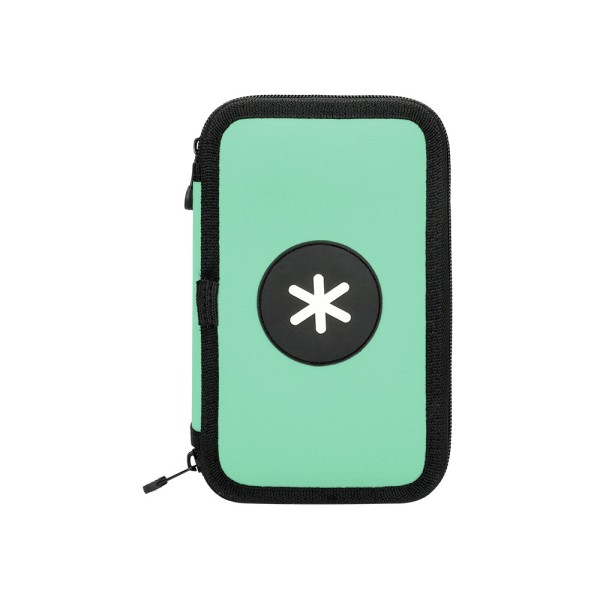 Plumier escolar antartik doble color menta 28 piezas