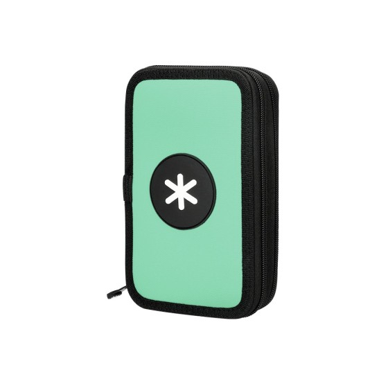 Plumier escolar antartik doble color menta 28 piezas