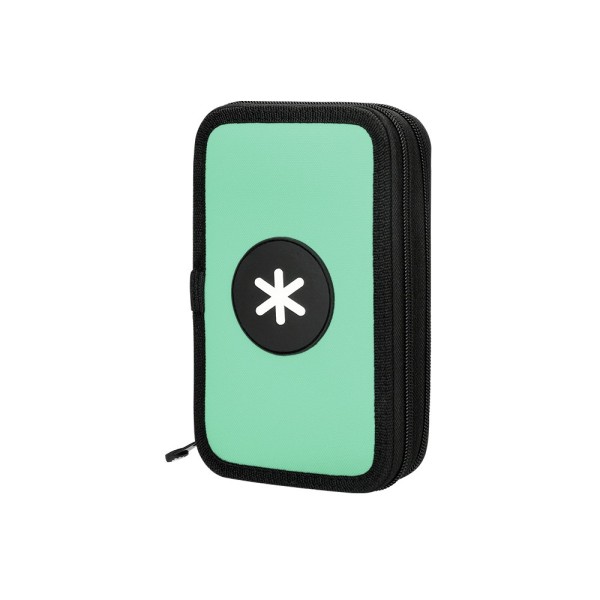 Plumier escolar antartik doble color menta 28 piezas