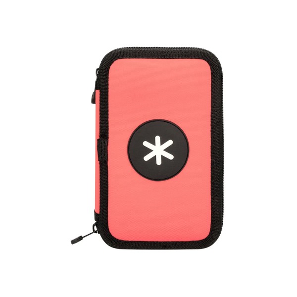 Plumier escolar antartik doble color coral 28 piezas