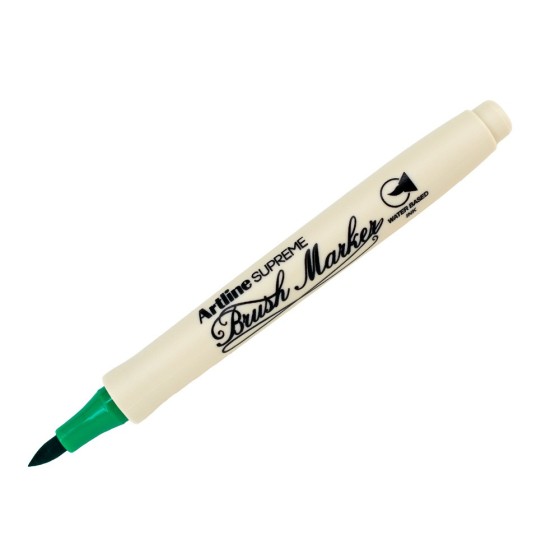 Rotulador artline supreme brush epfs pintura base de agua punta tipo pincel trazo fino verde