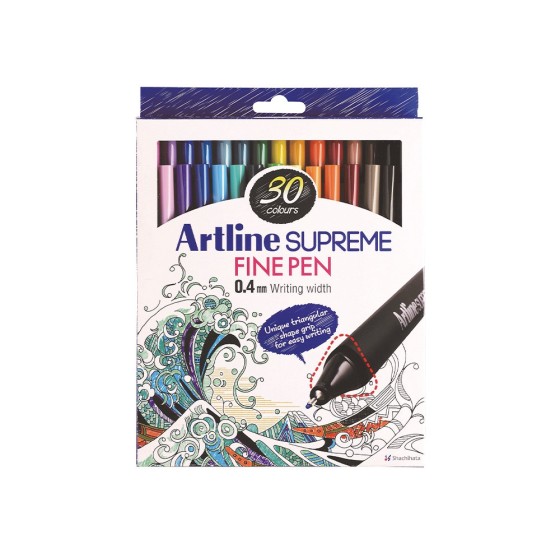 Rotulador artline supreme epfs200 fine liner punta de fibra 0,4 mm bolsa 30 unidades colores surtidos