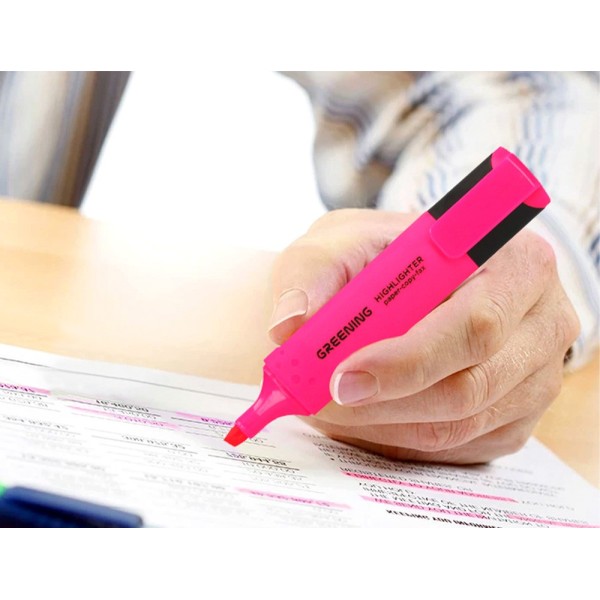 Rotulador greening fluorescente punta biselada rosa