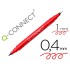 Rotulador q-connect marcador permanente doble punta color rojo 0,4 mm y 1 mm