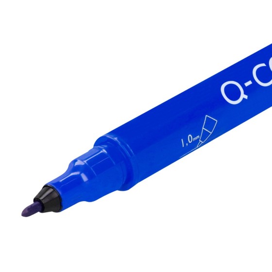 Rotulador q-connect marcador permanente doble punta color azul 0,4 mm y 1 mm