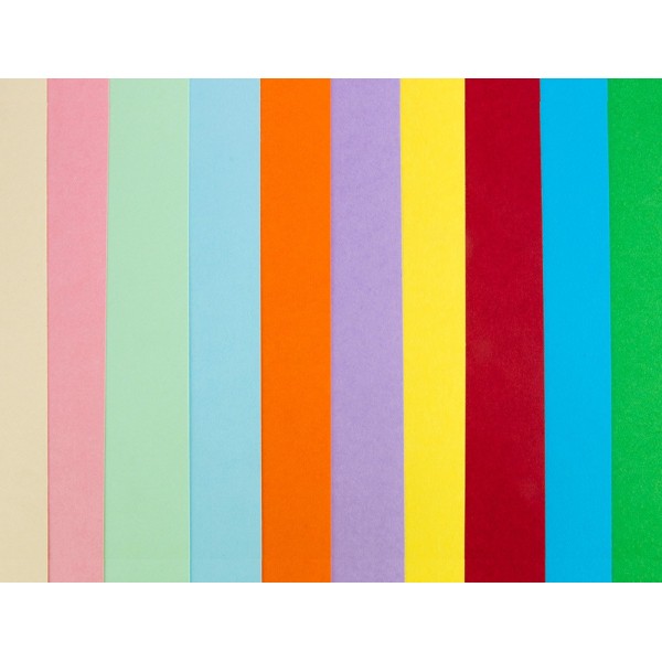 Cartulina liderpapel a4 180g/m2 25 colores surtidos paquete de 100 hojas