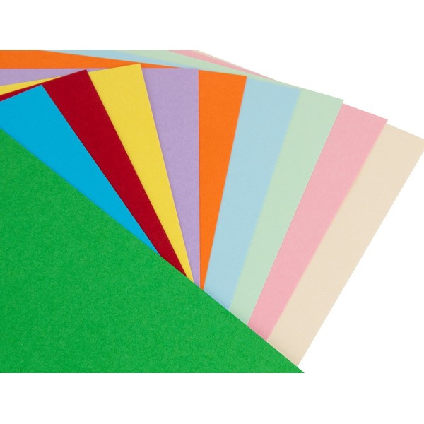 Cartulina liderpapel a4 180g/m2 25 colores surtidos paquete de 100 hojas
