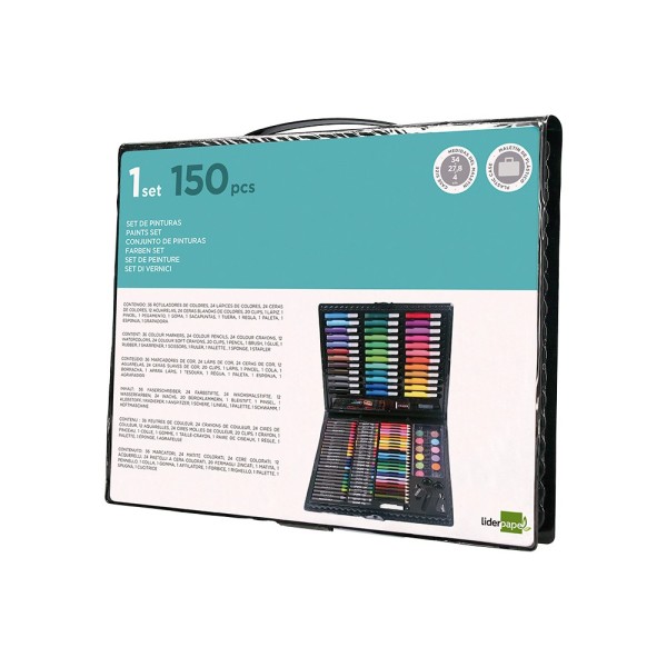 Estuche de pintura liderpapel plastico 150 piezas 36x31x4 cm