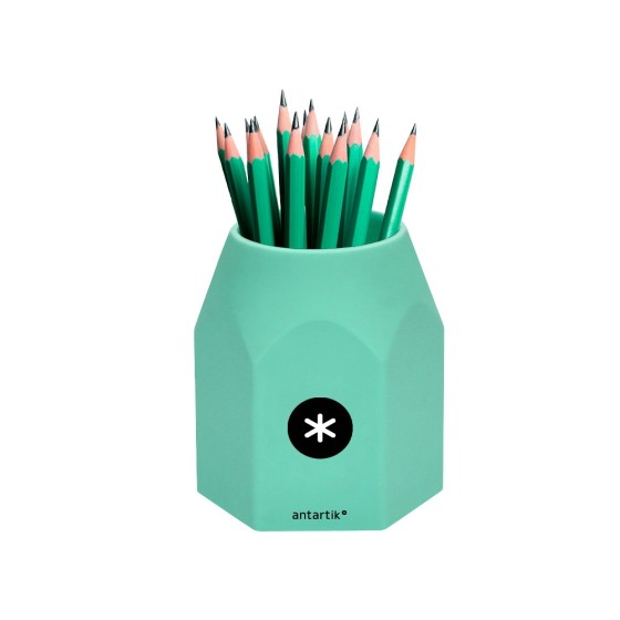 Cubilete portalapices antartik silicona hexagonal colores surtidos pastel celeste coral lavanda y menta