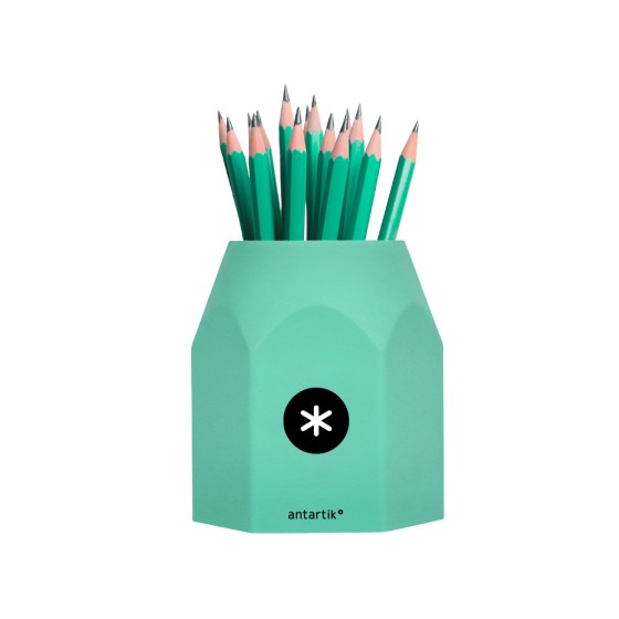 Cubilete portalapices antartik silicona hexagonal colores surtidos pastel celeste coral lavanda y menta