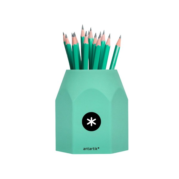 Cubilete portalapices antartik silicona hexagonal colores surtidos pastel celeste coral lavanda y menta