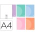 Libreta liderpapel 360 tapa de plastico a4 48 hojas 90g/m2 liso sin margen colores pastel surtidos