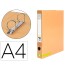 Carpeta de 2 anillas 25 mm mixtas liderpapel a4 forrado color system con ollao y tarjetero melocoton