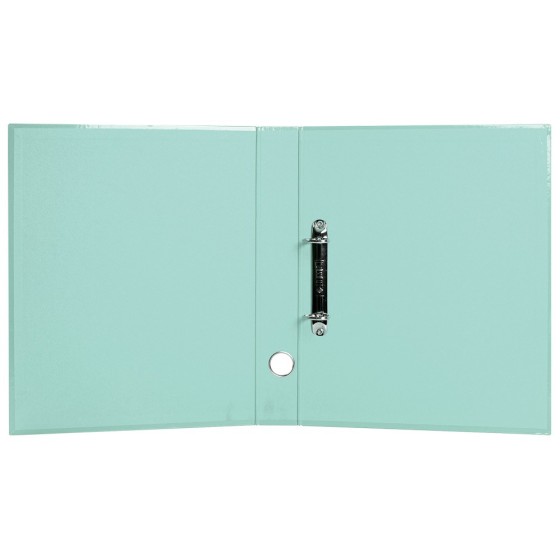 Carpeta de 2 anillas 25 mm mixtas liderpapel a4 forrado color system con ollao y tarjetero menta