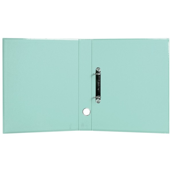 Carpeta de 2 anillas 25 mm mixtas liderpapel a4 forrado color system con ollao y tarjetero menta