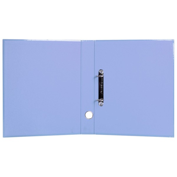 Carpeta de 2 anillas 25 mm mixtas liderpapel a4 forrado color system con ollao y tarjetero celeste