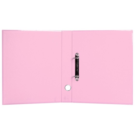 Carpeta de 2 anillas 25 mm mixtas liderpapel a4 forrado color system con ollao y tarjetero rosa