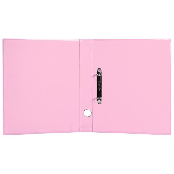 Carpeta de 2 anillas 25 mm mixtas liderpapel a4 forrado color system con ollao y tarjetero rosa
