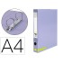 Carpeta de 2 anillas 25 mm mixtas liderpapel a4 forrado color system con ollao y tarjetero lavanda