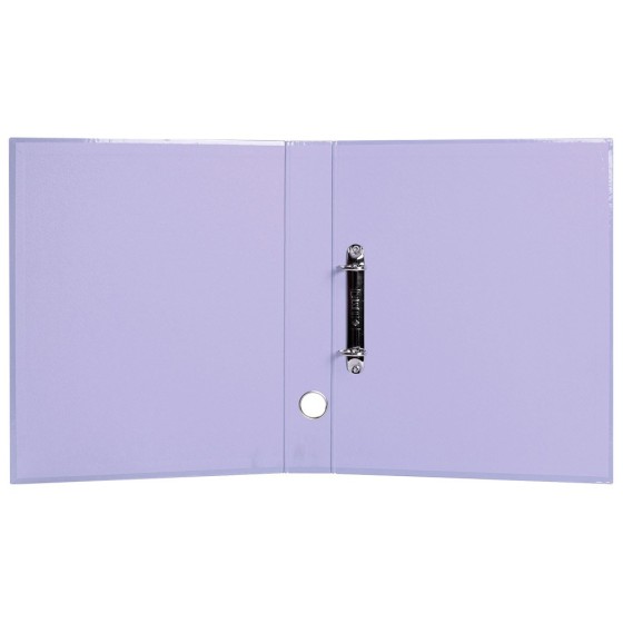 Carpeta de 2 anillas 25 mm mixtas liderpapel a4 forrado color system con ollao y tarjetero lavanda
