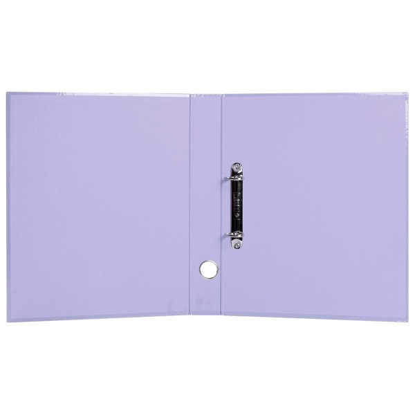 Carpeta de 2 anillas 25 mm mixtas liderpapel a4 forrado color system con ollao y tarjetero lavanda