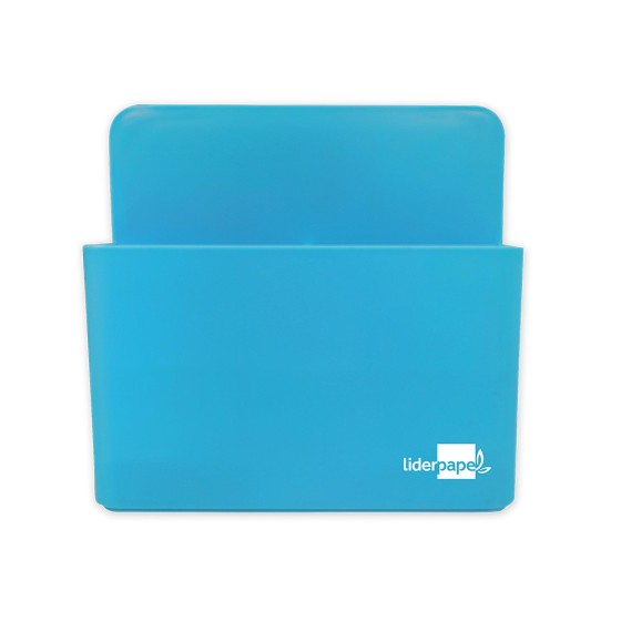 Cubilete portalapices liderpapel plastico magnetico azul 125x75x40 mm