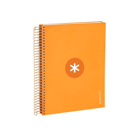 Cuaderno espiral liderpapel a5 micro antartik tapa forrada120h 100 gr cuadro 5mm 5 banda6 taladros color mostaza