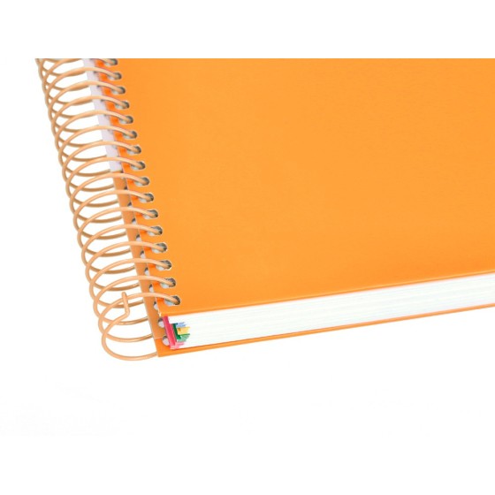 Cuaderno espiral liderpapel a5 micro antartik tapa forrada120h 100 gr cuadro 5mm 5 banda6 taladros color mostaza