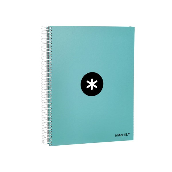 Cuaderno espiral liderpapel a4 micro antartik tapa forrada 120h 100 gr liso 5 bandas 4 taladros color menta