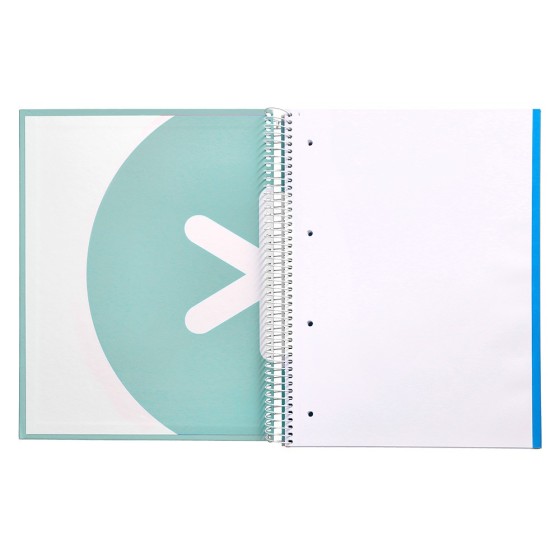 Cuaderno espiral liderpapel a4 micro antartik tapa forrada 120h 100 gr liso 5 bandas 4 taladros color menta