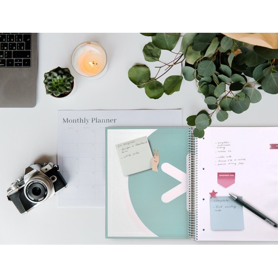 Cuaderno espiral liderpapel a4 micro antartik tapa forrada 120h 100 gr liso 5 bandas 4 taladros color menta