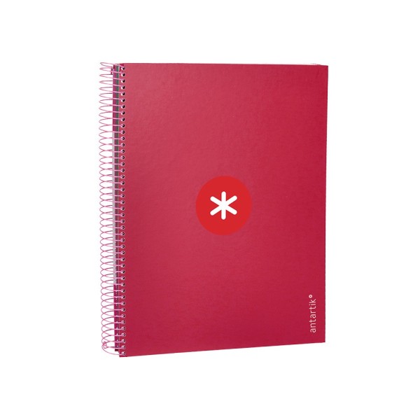 Cuaderno espiral liderpapel a4 micro antartik tapa forrada120h 100 gr horizontal 5 banda4 taladros color frambuesa
